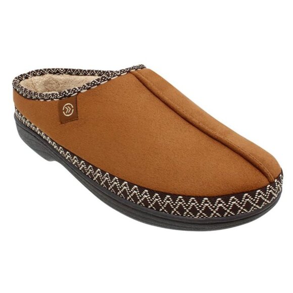 NWT ISOsport (Large) by isotoner® Men's Brian Microsuede Hoodback Slippers Brown - Picture 1 of 11